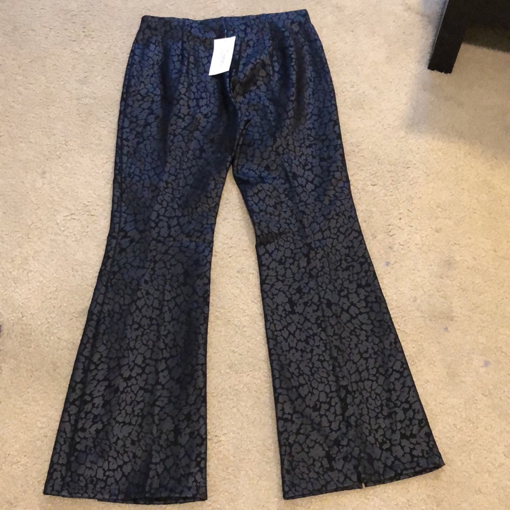Elegant Black Patterned Women's Pants US 8